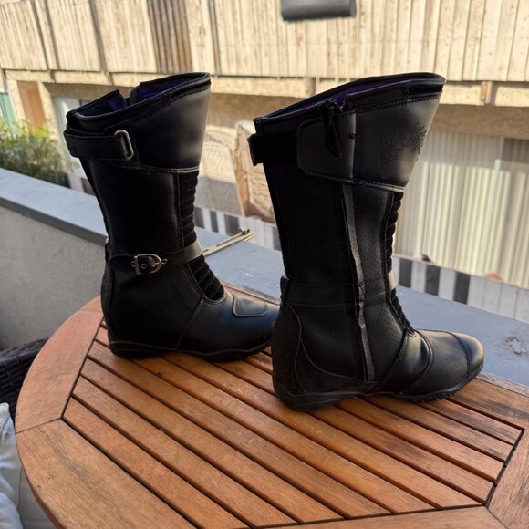 Joe Rocket Heartbreaker Motorcycle Riding Boots With Buckle Strap & Side Zippers - Picture 6 of 10